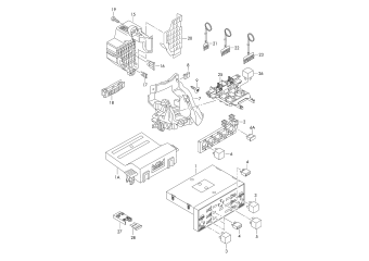 Onboard supply control unit, diagnosis interface for data bus (gateway), central electrics, fuse box, relay carrier, relays