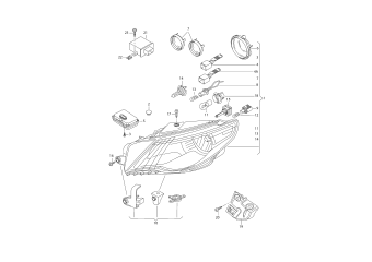 Headlights for dynamic and static cornering light, control unit for cornering light and headlight range ctrl