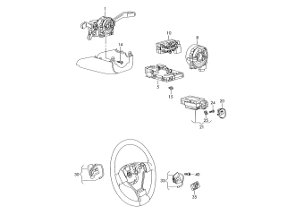Steering col. combi switch, ignition/starter switch, multifunction buttons for steering wheel, before 31.10.2009