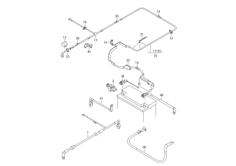 Wiring set for battery +, wiring set for battery -, earth line