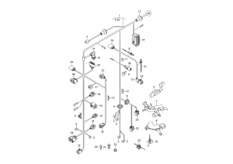 Central wiring set, individual parts right, engine bay