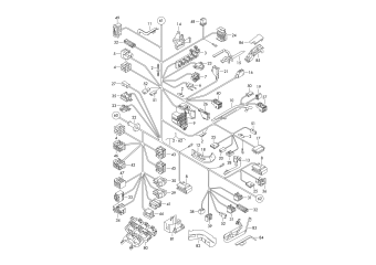 Central wiring set, individual parts left, dash panel