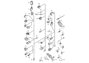 Central wiring set, individual parts left, interior