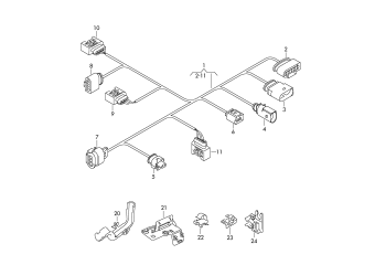 Rear wiring set for vehicles with selective catalytic reduction (scr)