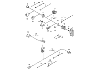 Wiring set for door, wiring harness for door, trim panel passenger door,  passenger door