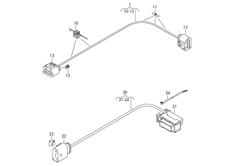 Adapter cable loom for vehicle with cruise control system and automatic cruise control
