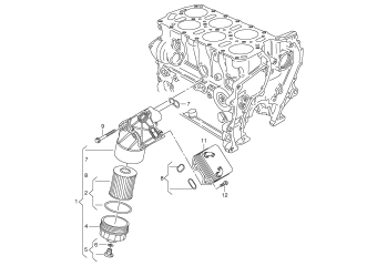 Oil filter, oil cooler, 3.6ltr. 6-cylinder+, BLV, CNNA, D 13.06.2011 and after