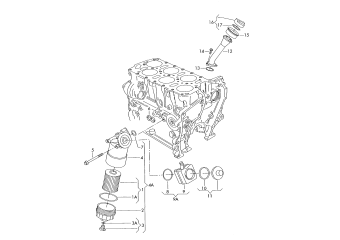 Oil filter, oil cooler, 3.6ltr. 6-cylinder+, BWS, before 23.01.2011