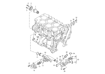 Coolant pump, coolant regulator 3.6ltr. 6-cylinder+, petrol eng.+, BWS, BLV, CNNA