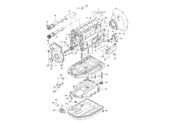 Crankcase housing, oil sump, balancer shaft 1.8ltr. 4-cylinder