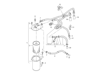 Fuel filter, 2.0 ltr. diesel eng.+, CFFA, CFFB, CFGB, CLLA