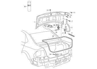 Rear lid, lid lock, roof edge spoiler, notchback, before 27.07.2015