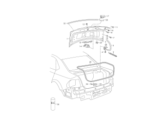 Rear lid, lid lock, roof edge spoiler, notchback, 27.07.2015 after