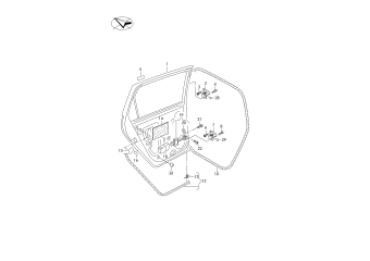 Doors, door hinge, door seal rear