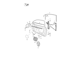Window regulator, window guide, window aperture seal front