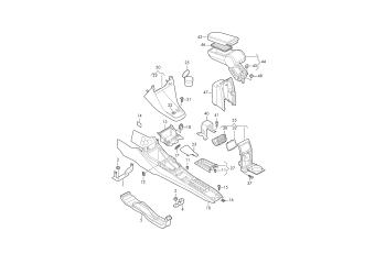 Centre console, ashtray, middle armrest, front square back