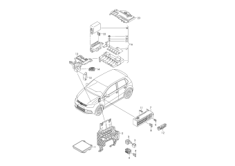 Central electrics, fuses, relay