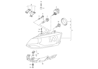 Halogen headlights PR-8BF, 8BW