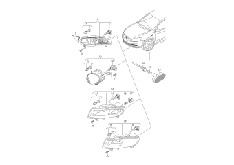 Halogen fog lamp, turn signal indicator side