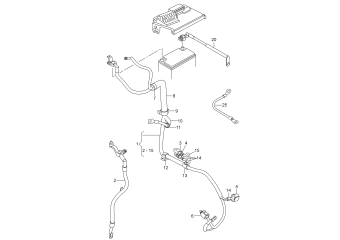 Wiring set for battery, and 3-phase alternator, wiring set for battery, earth line