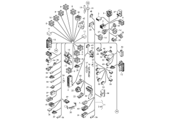 Central wiring set, individual parts, dash panel