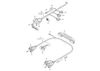 Cable set for tailgate, adapter cable loom, rear lid