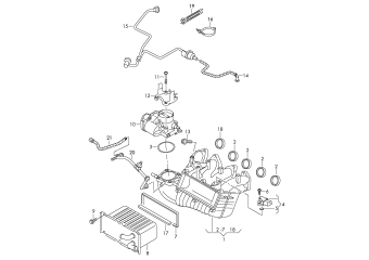 Intake system, vacuum system, activated carbon filter system, charge air cooler 1.2 ltr. petrol engine