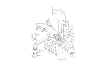 Exhaust manifold with turbo-, charger 1.2 ltr. petrol engine+, CBZB
