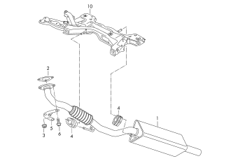 Exhaust pipe with front, silencer 1.2/1.6ltr. petrol engine+, CBZB, CLSA