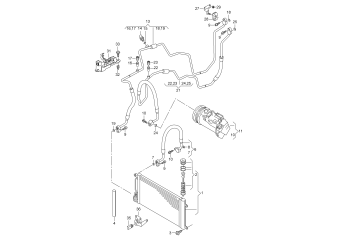 A/c condenser, fluid reservoir, refrigerant circuit