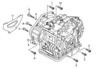 Mounting parts for engine and, transmission, for 6-speed automatic gearbox MFZ, QAW
