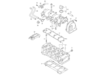 Cylinder head, cylinder head cover 1.2 ltr. petrol engine+, CBZB
