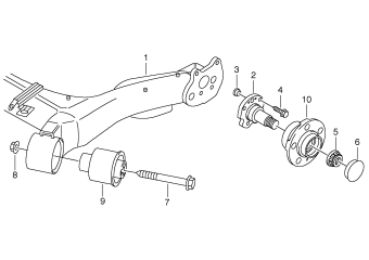 Rear axle beam with attachment, parts PR-K8G+0N1