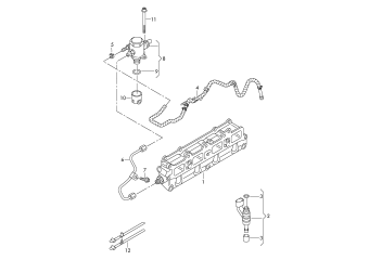 Fuel rail, fuel pump 1.4ltr. petrol eng.+, PR-TU0