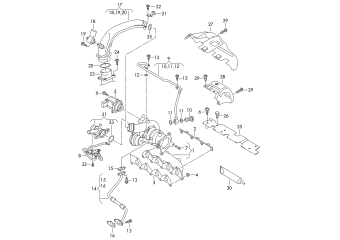 Exhaust manifold with turbocharger 1.4ltr. petrol eng.+, CAXA