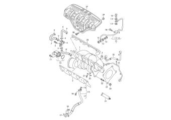 Exhaust manifold with turbocharger 1.4ltr. petrol eng.+, CAVA, CAVD, CTHA, CTHD