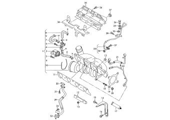 Exhaust manifold with turbocharger 2.0 ltr. petrol eng.+, CCZB, CCZD, CCZC
