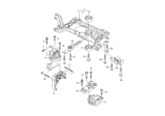 Mounting parts for engine and, transmission petrol eng.+, CAVA, CAVD, CAWA, CAWB, CAXA, CCTA, CCZB, CCZC, CCZD, CTHA, CTHD, CZDA, CZDB