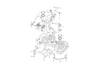Fuel tank, activated charcoal container petrol eng.+, PR-1E1