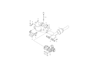 Exhaust pipe with catalyst 1.4ltr. petrol eng.+, CZDA, CZDB