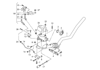 Exhaust pipe with catalyst, and particulate filter, control line for pressure, difference sensor 2.0 ltr. diesel eng.+, CBAA, CFFB, CFFA, CFGB, CFFD, CFGC