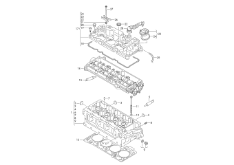 Cylinder head, cylinder head cover 2.0 ltr. diesel eng.+, CUVC, CUVE, CUWA