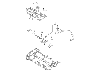 Cover for engine compartment, ventilation for cylinder block 1.4ltr. petr. engine