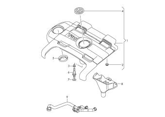 Cover for engine compartment, ventilation for cylinder block 1.4ltr. petr. engine