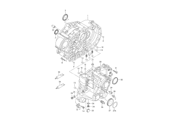 Gear housing, 6-speed manual transmission, for four-wheel drive QCR