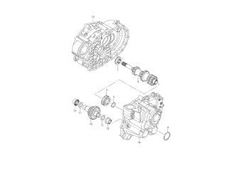 Gears and shafts, input shaft, for 6 speed manual gearbox LQU, LXM, NFZ, QKP