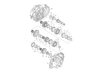 Gears and shafts, output shaft, for 6 speed manual gearbox  1st-4th gear LQU, LXM, NFZ, QKP