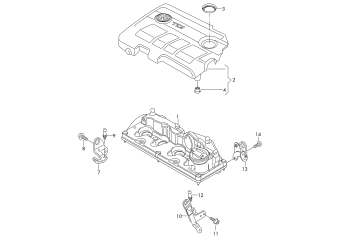 Cover for intake manifold 2.0 ltr. diesel eng.+, CFFD, CFFA, CLJA, CFFB, CFGB, CFGC