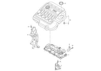 Cover for intake manifold 2.0 ltr. diesel eng.+, CUVC, CUVE, CUWA