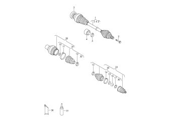 Drive shaft, for 6 speed manual gearbox front 4motion+, CAVA, CAVD, CTHA, CTHD